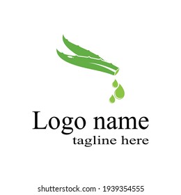 Aloe vera logo vector illustration template