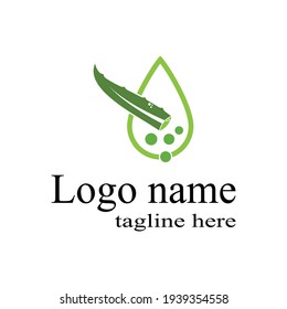 Aloe vera logo vector illustration template