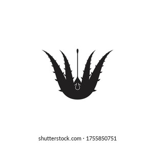 Aloe vera logo vector ilustration template