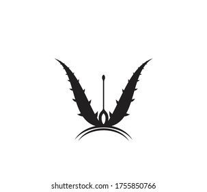 Aloe vera logo vector ilustration template