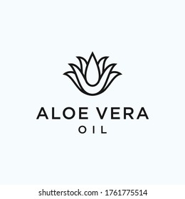 Aloe Vera Oil Logo. Aloe Vera Icon