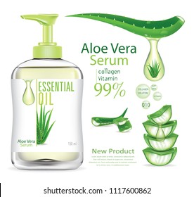 aloe vera oil packaging.illustraion vector