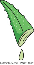 Aloe vera plant icon in cartoon style on a white background