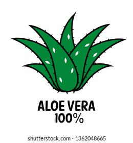 Aloe Vera plant icon. Vector logo. Medical suculent. Natural therapy.