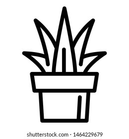 Aloe vera plant pot icon. Outline aloe vera plant pot vector icon for web design isolated on white background