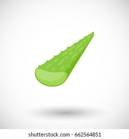 Aloe vera plant vector flat icon, Flat design of medicine, cosmetology and healthcare with round shadow