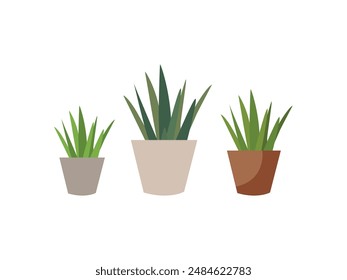 In: Aloe Vera Plant Vektorgrafik. Natürliche Einrichtung. Umweltfreundliche Eleganz. Aloe Vera Illustration. Dekorative Zimmerpflanze für den Innenbereich oder Büro. Urbane botanische Glückseligkeit im Dschungel. Chic Green Serenity. Bleibe mit Blättern.