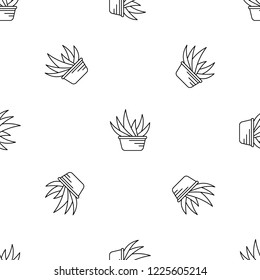 Aloe vera pot pattern seamless vector repeat geometric for any web design