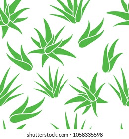 Aloe Vera Seamless Pattern Background Vector Illustration