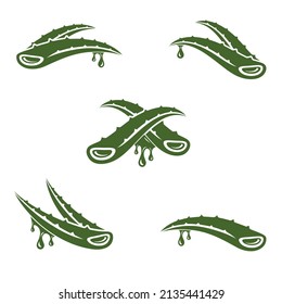 Aloe Vera set. Collection icon Aloe Vera. Vector