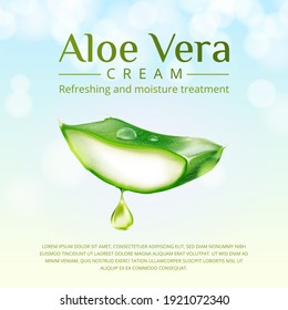 Aloe Vera skin care product in 3d illustration.