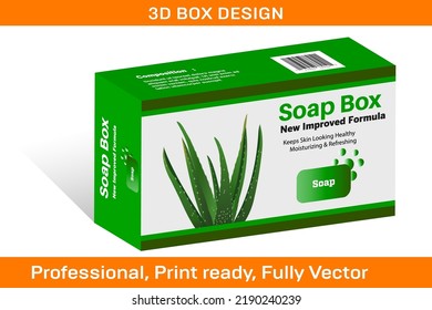 Design-Vorlage für die Verpackung von Aloe Vera Soap-Box