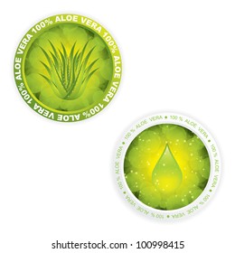 Aloe Vera stickers.Vector
