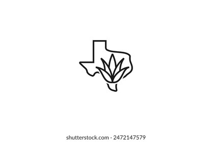 aloe vera with texas logo vector illustration design template