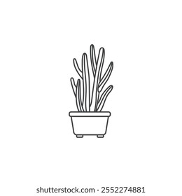 Aloe Vera tree in a pot flat vector design