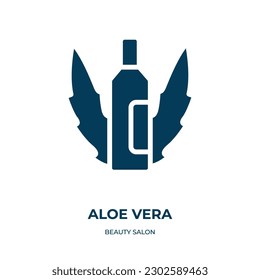 aloe vera vector icon. aloe vera, natural, plant filled icons from flat beauty salon concept. Isolated black glyph icon, vector illustration symbol element for web design and mobile apps