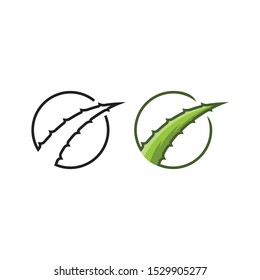 Aloe vera. vector logo icon template