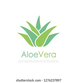 Aloe vera vector logo illustration isolated on white background