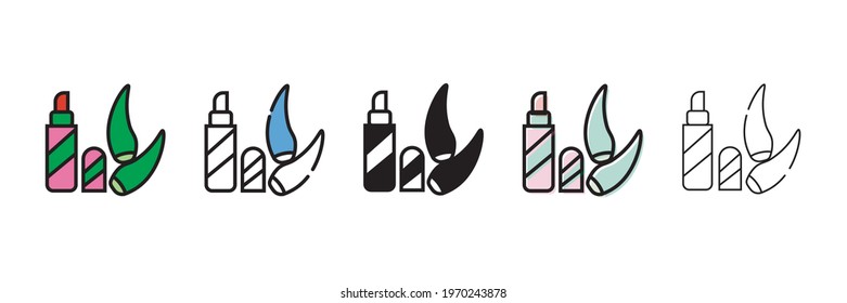 aloe vera vector type icon