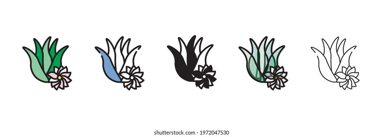 aloe vera vector type icon