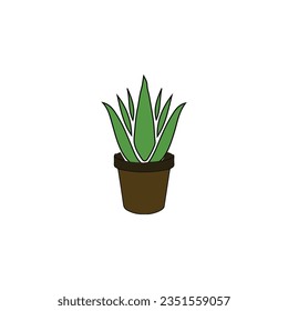 aloe vera vector type icon