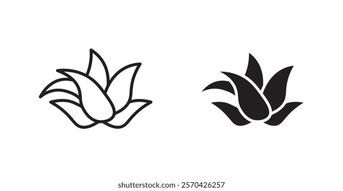 Aloe vera vector web icons set