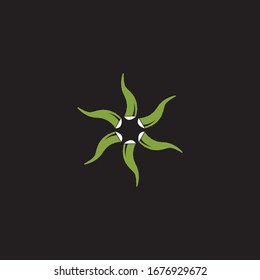 Aloevera logo vector template illustration on black background 