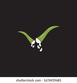 Ilustración vectorial del logo de Aloevera sobre fondo negro 
