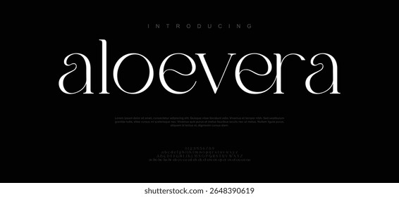 aloevera luxury minimal Fashion alphabet font. Typography sport, technology, fashion, digital, future creative logo font. vector illustration