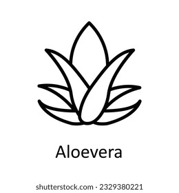 Aloevera Vector outline Icon Design illustration. Food and Drinks Symbol on White background EPS 10 File 