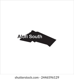 Alofi South Niue map and black lettering design on white background