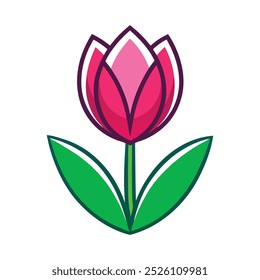 A-logo-with-a-cute-vibrant-tulip-flower, este es un archivo editable.