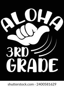 Aloha 3rd grade - EPS file for cutting machine. You can edit and print this vector art with EPS editor.