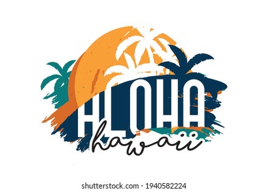 Aloha beach theme vector illustrations, for t-shirt and other uses. Aloha Hawaii.