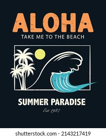 Aloha beach vector illustrations, for t-shirt and other uses