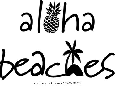 Aloha Beaches Decal Stock Vector (Royalty Free) 1026579703 | Shutterstock