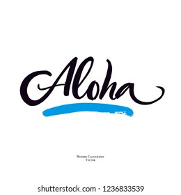 Aloha brush writing, modern calligraphy