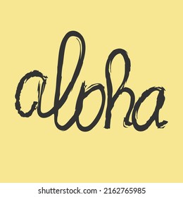 Aloha brush writing vector illustration