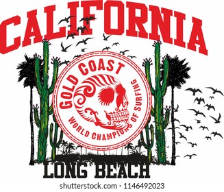 Aloha California graphic design vector art