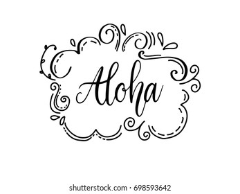 Aloha Calligraphy Hand Lettering Vector Stock Vector (Royalty Free ...