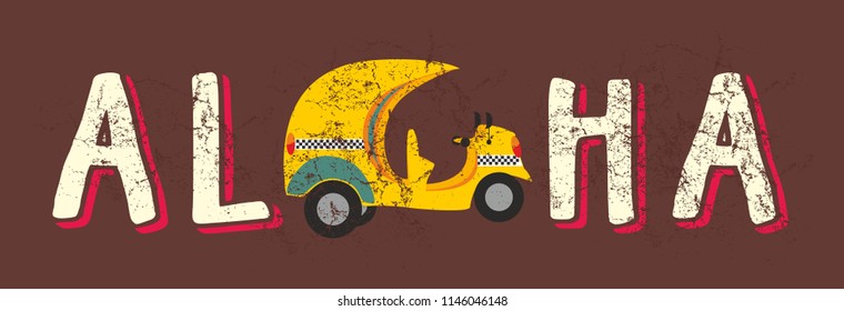 Aloha Cuba graphic design vector art
