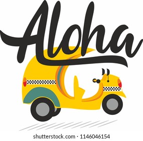 Aloha Cuba graphic design vector art