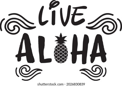 Aloha Day Festival  Vector illustration. Isolated on white background.