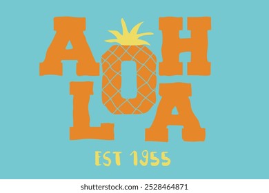 Aloha EST 1955 ilustração de design de camiseta