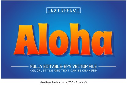 Efeito de texto de fonte Aloha editável