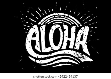 fuente de aloha. Grabado elegante decorativo de tipografía para el logotipo. ilustración vectorial. imagen de stock.