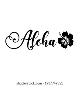 Inscripción graciosa de eslogan de Aloha. Citas de verano de vectores. Citas de playa. Ilustración para impresiones en camisetas y bolsas, afiches, tarjetas. Aislado sobre fondo blanco. Una frase inspiradora. 