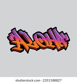 aloha graffiti vectorial etiquetando letra texto texto arte callejero