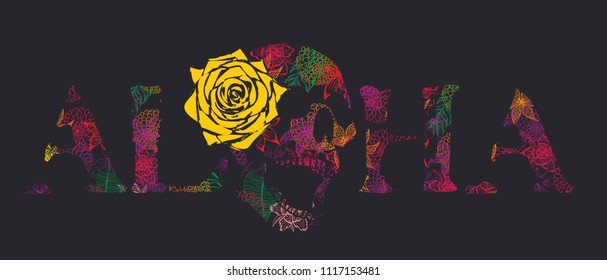 aloha graphic design vector art