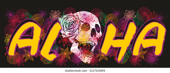 aloha graphic design vector art